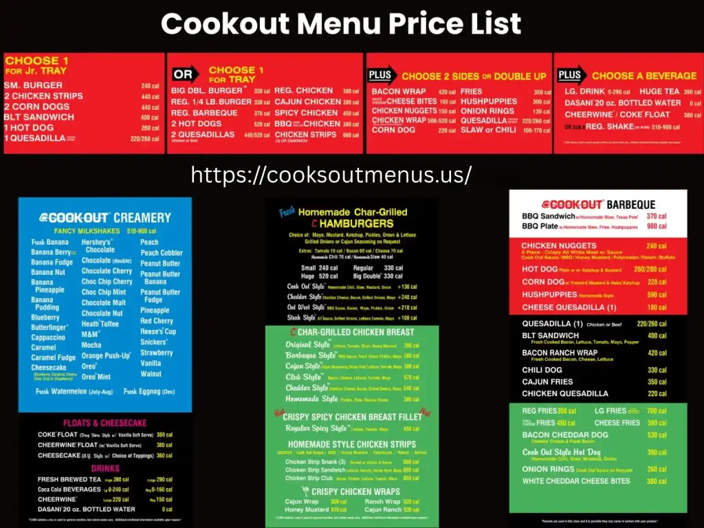 Cookout Menu